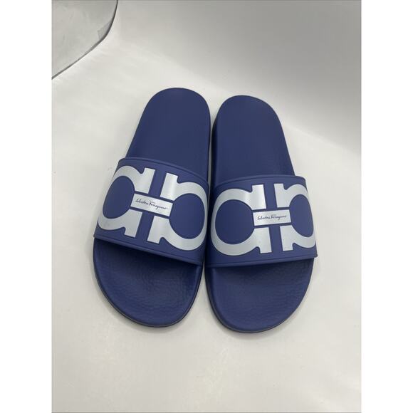 Salvatore Ferragamo Groove II Gancini Sports Pool Slides Purple Women Sz 7.5 US - Picture 2 of 16